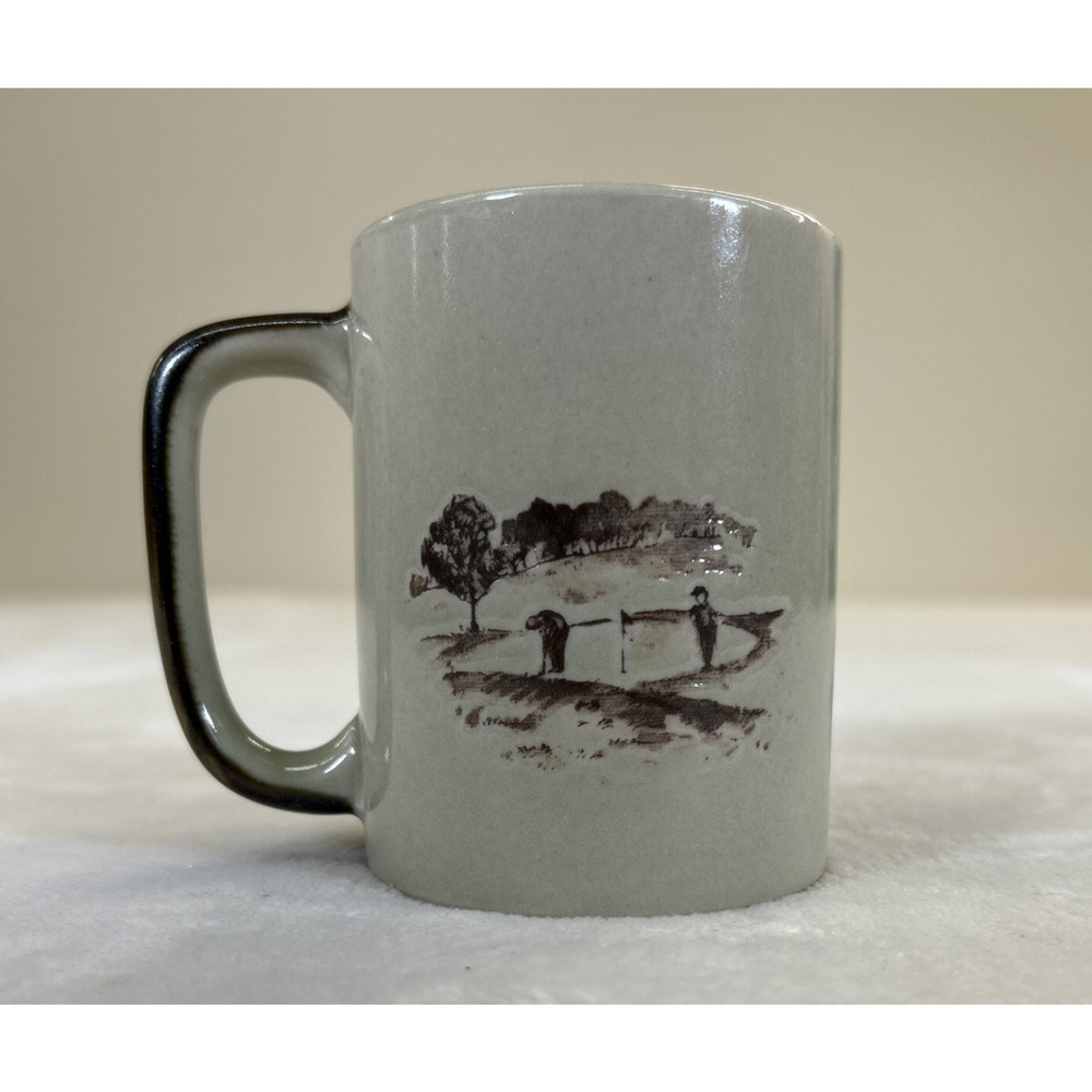 Vintage Otagiri Male Golfer Ceramic Embossed Stoneware Coffee Cup Bnfts Charity - Picture 3 of 10